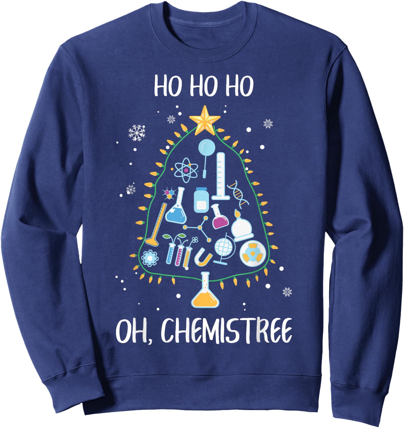 Oh Chemistree Science Christmas Chemist Tree Chemistry Sweatshirt - Sweatshirt | Navy