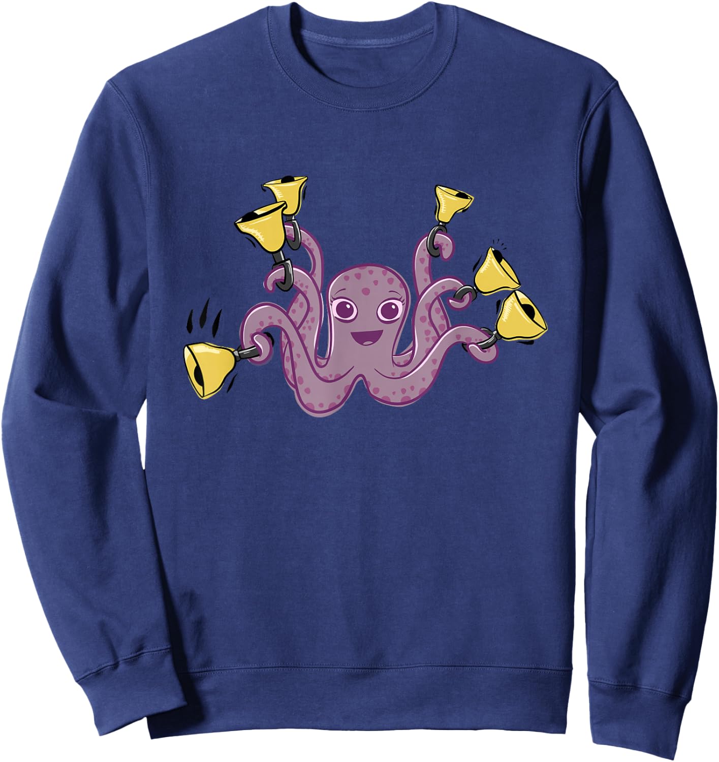 Octopus Ringing Handbells Cartoon Sweatshirt - Sweatshirt | Navy