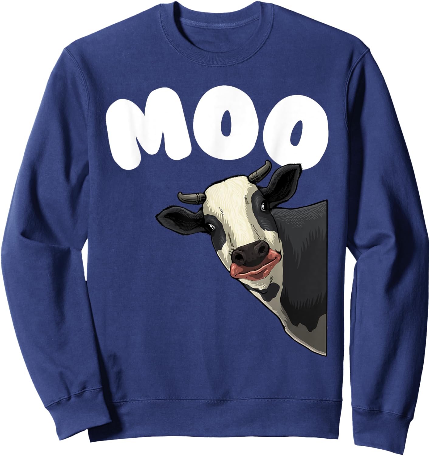 Funny Cow Design Women Cow Farmer Dairy Farm Animal Sweatshirt - Sweatshirt | Navy
