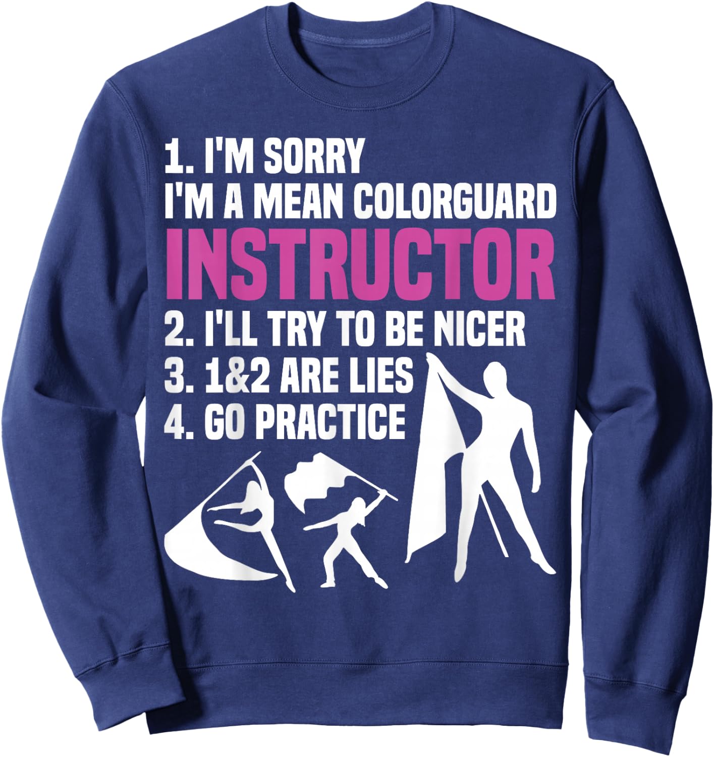 Winter Guard Senior Uniform Captain Color Guard Instructor Sweatshirt - Sweatshirt | Navy