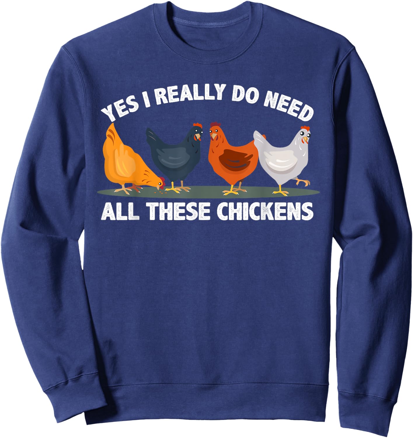 Best Chicken Art Women Poultry Farm Chicken Farmer Sweatshirt - Sweatshirt | Navy