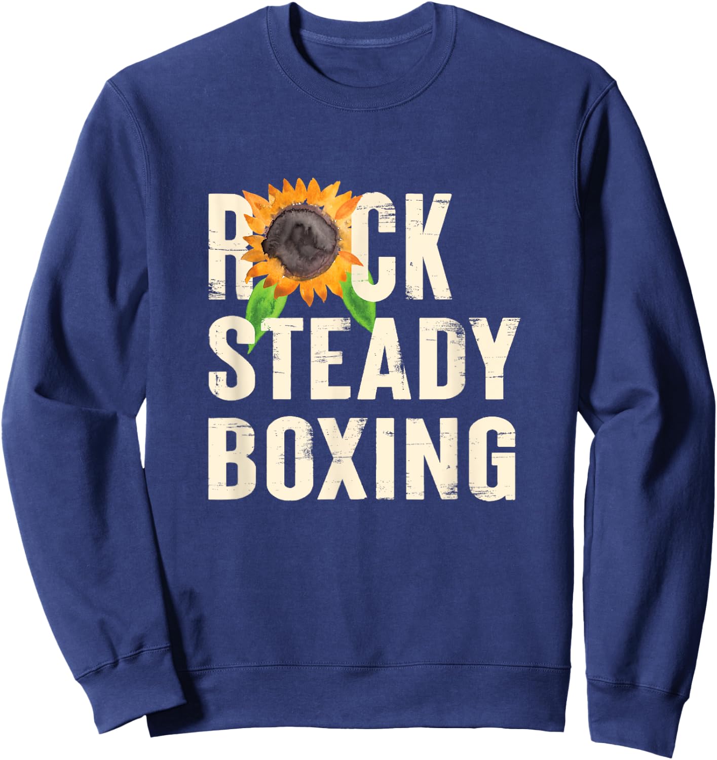 Rock Steady Boxing Sunflower Summer Edition Men Women Sweatshirt - Sweatshirt | Navy