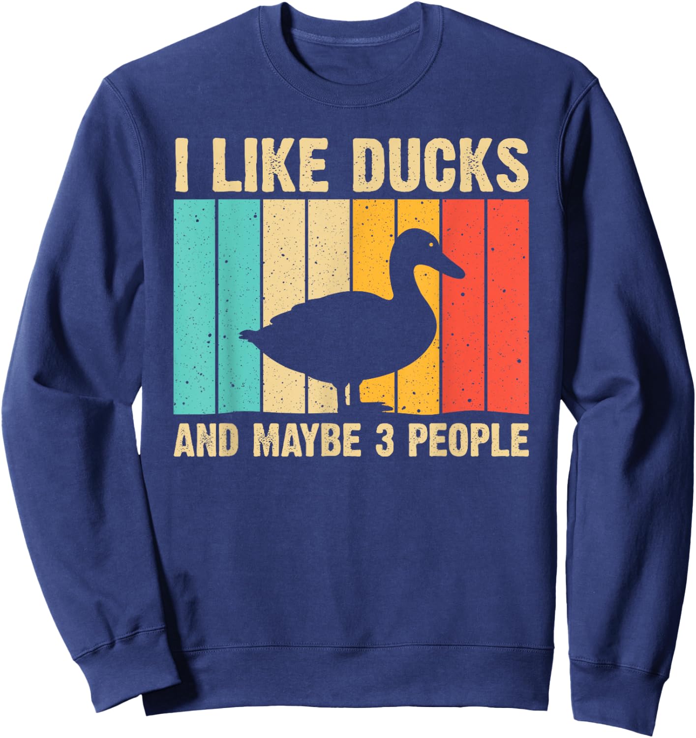 Vintage Duck Design For Duck Lovers Men Women Mallard Drake Sweatshirt - Sweatshirt | Navy