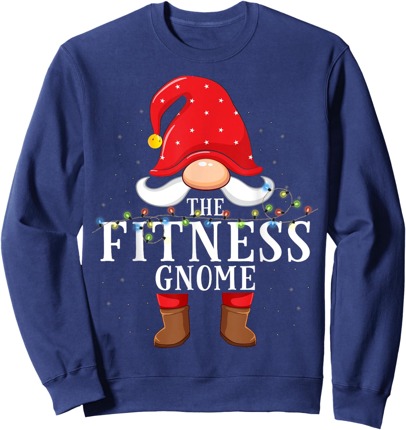 Fitness Gnome Matching Christmas Family Pajama Sweatshirt - Sweatshirt | Navy