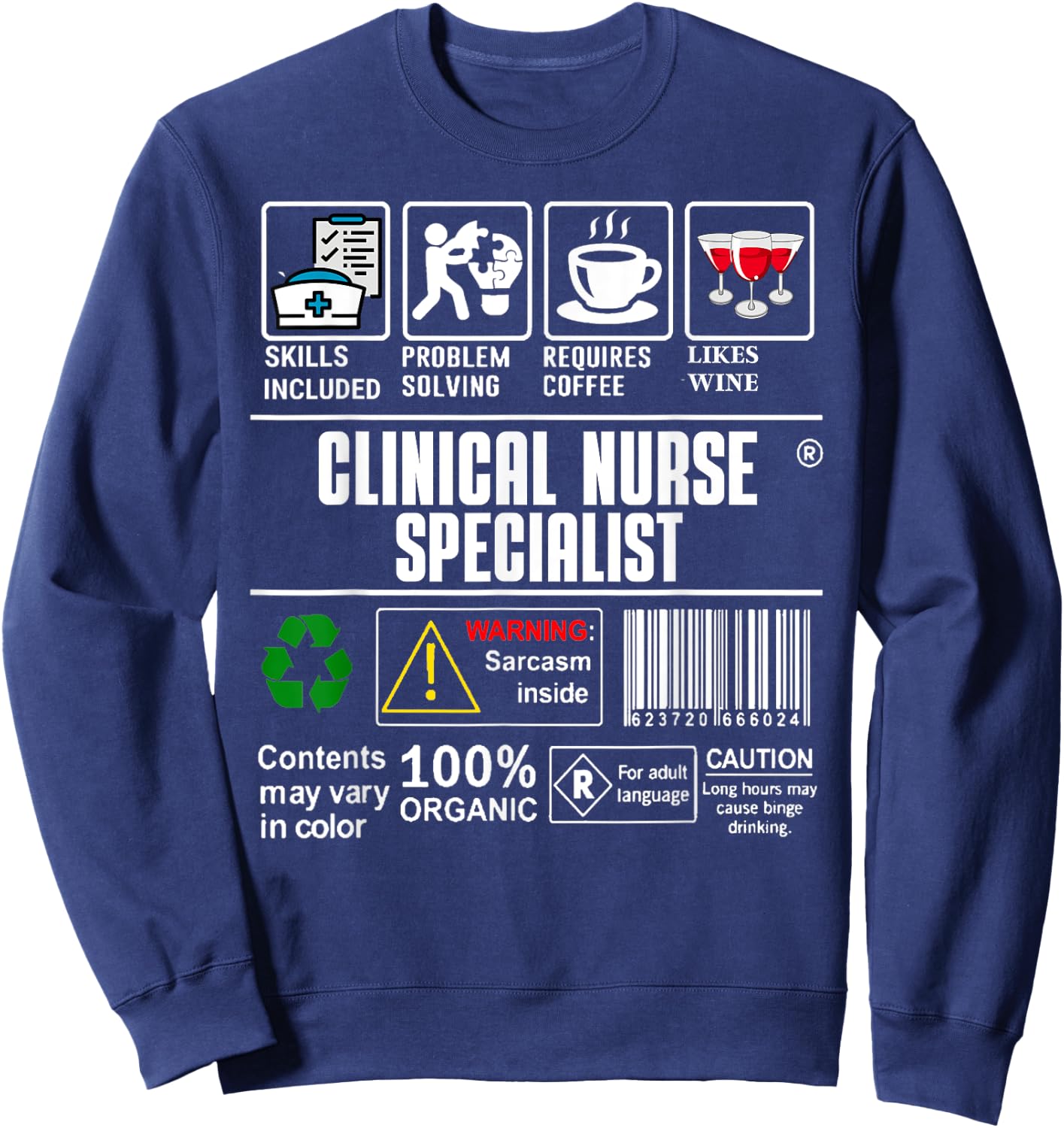 Clinical Nurse Specialist Skills Included Problem Solving Sweatshirt - Sweatshirt | Navy
