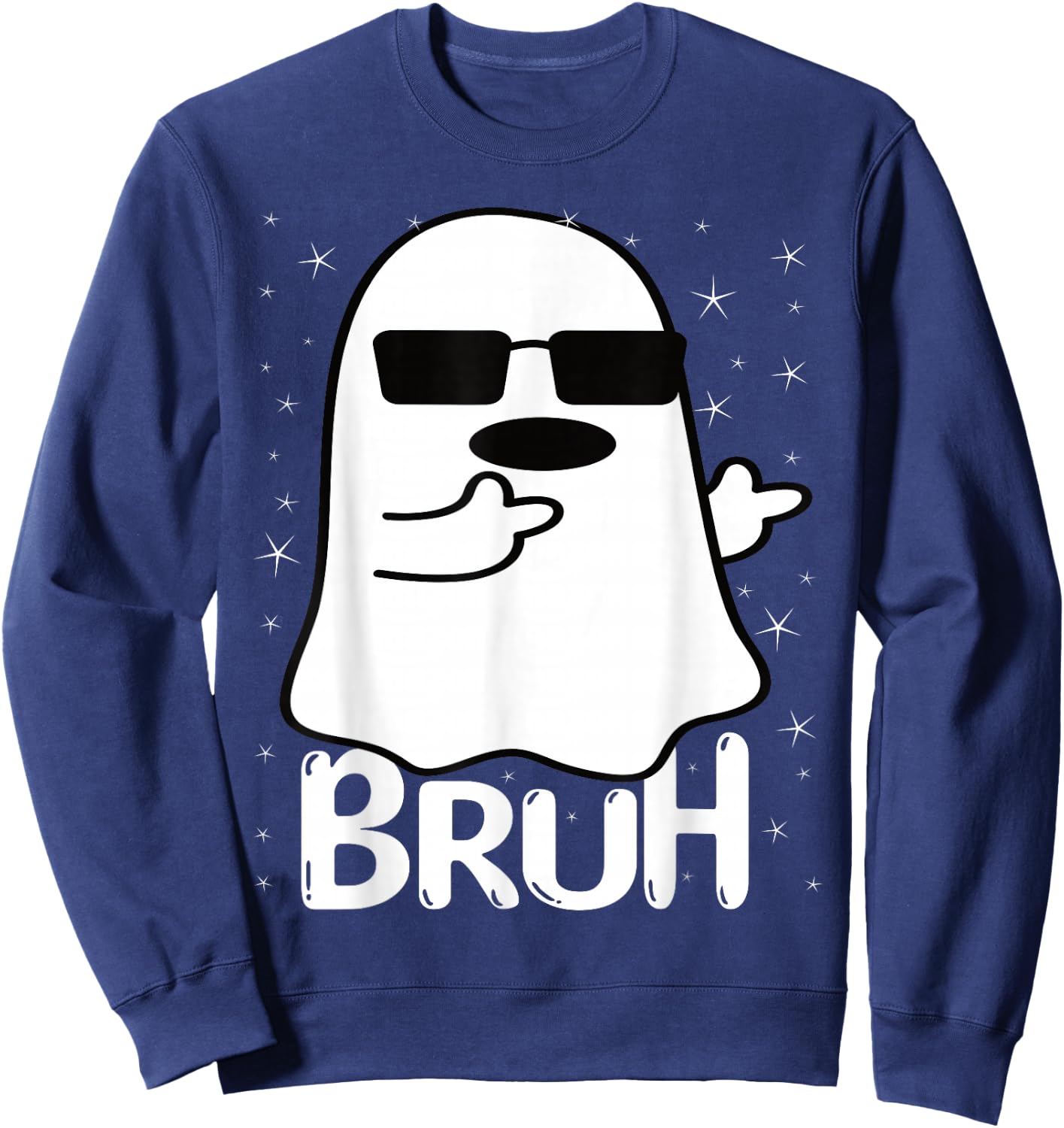 Bruh Ghost Funny Halloween Costume Men Kids Boys Sweatshirt - Sweatshirt | Navy