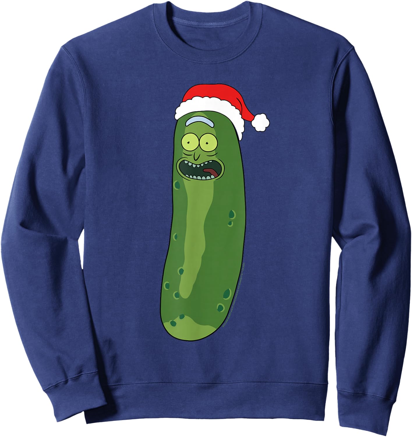 Rick and Morty Christmas, Merry Rickmas With Pickle Rick Sweatshirt - Sweatshirt | Navy