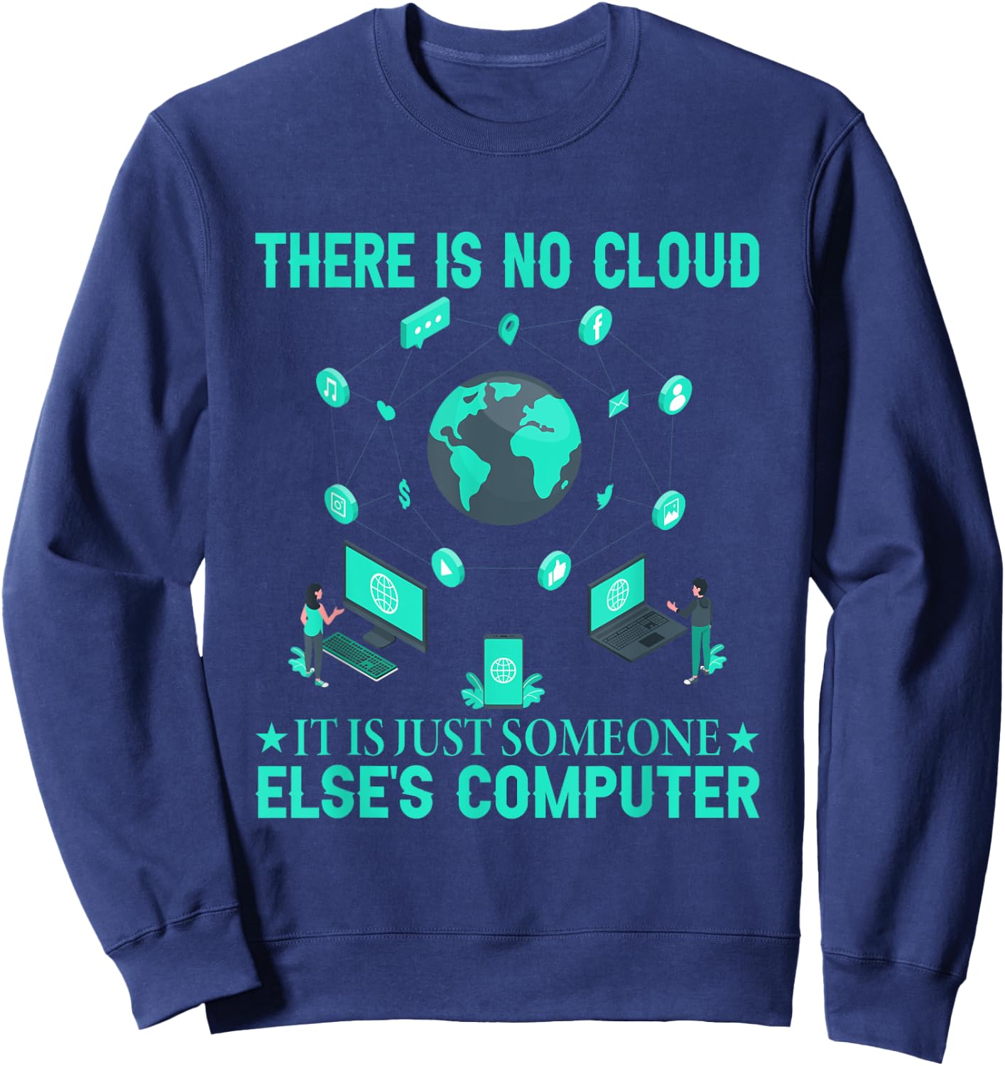 Network Technician Funny Sayings for VLAN Sweatshirt - Sweatshirt | Navy
