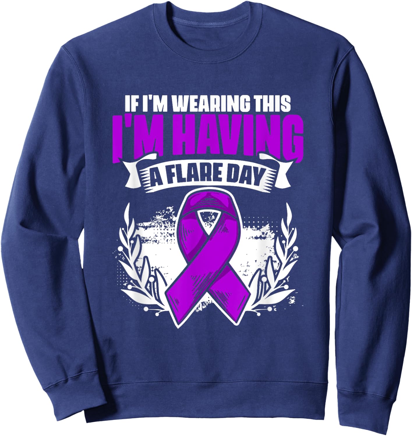 Flare Day - Fibro Survivor Warrior Fibromyalgia Awareness Sweatshirt - Sweatshirt | Navy