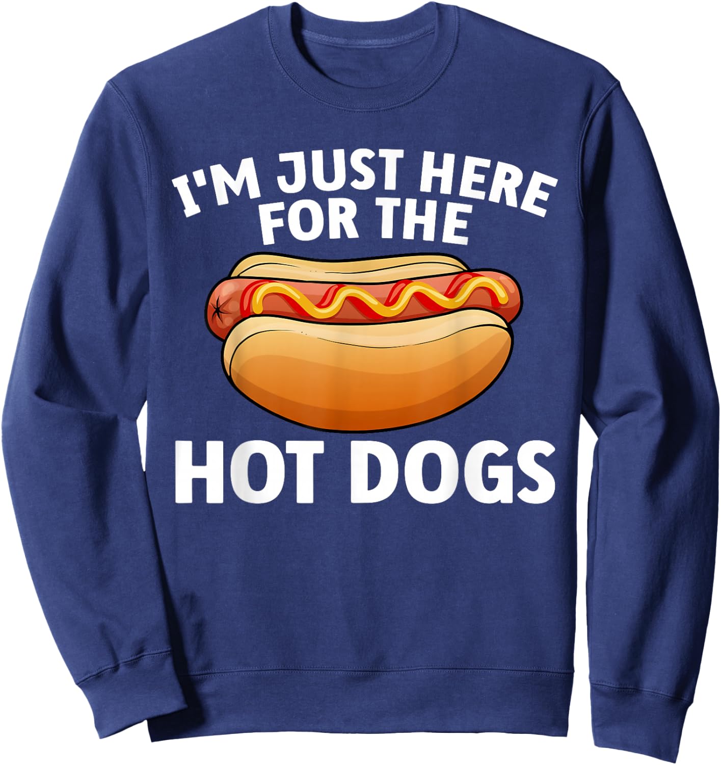Funny Hotdog Women Kids Food Hot Dog Lovers Foodie Sweatshirt - Sweatshirt | Navy