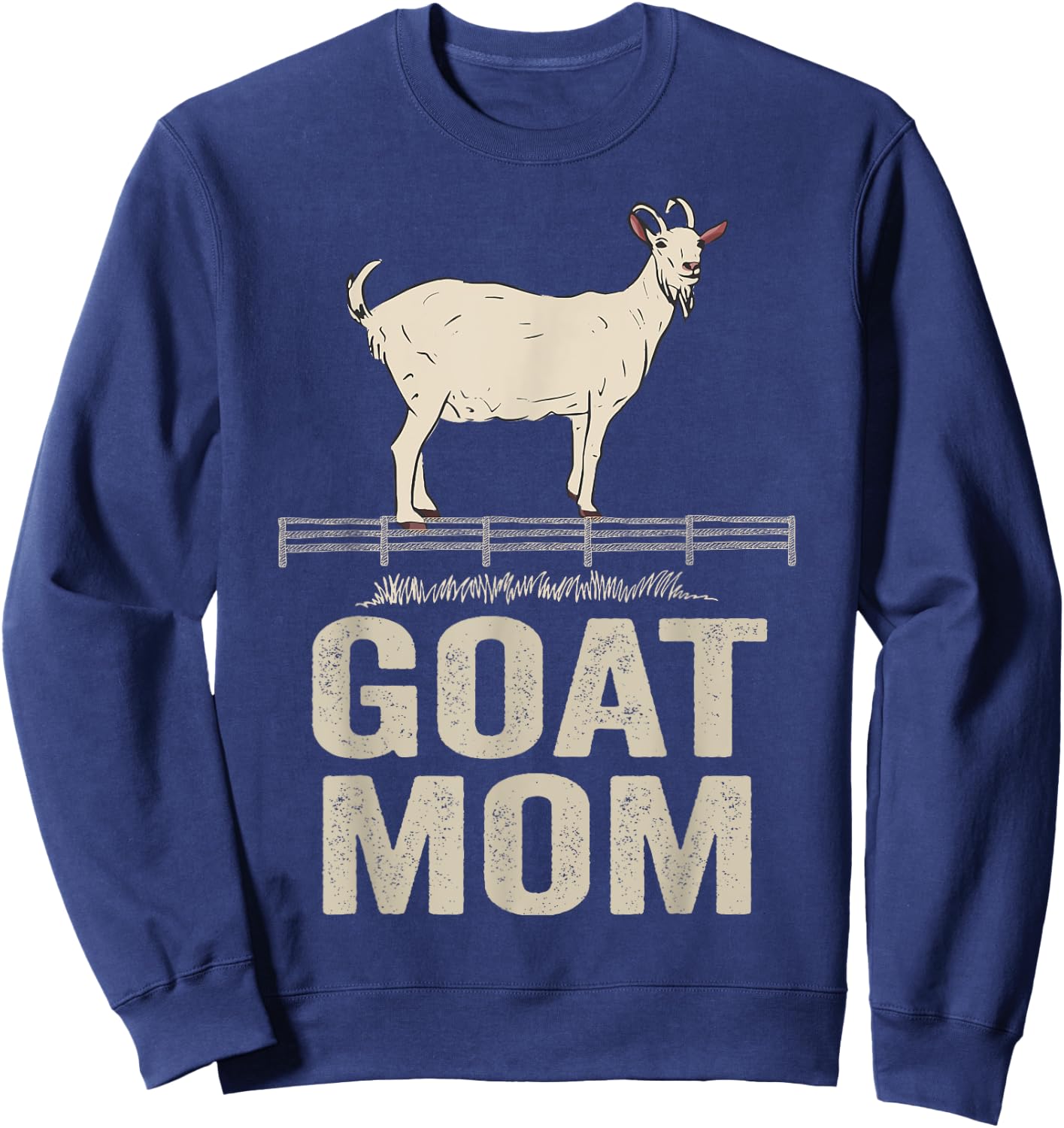 Funny Goat Mom I Love My Goat Retro Vintage Goat Lover Gift Sweatshirt - Sweatshirt | Navy