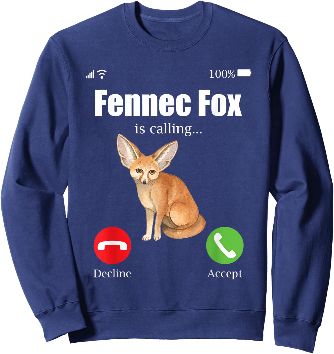 Fennec Fox Cute Fennic Foxes Fenec Animal Fox Lover Sweatshirt - Sweatshirt | Navy