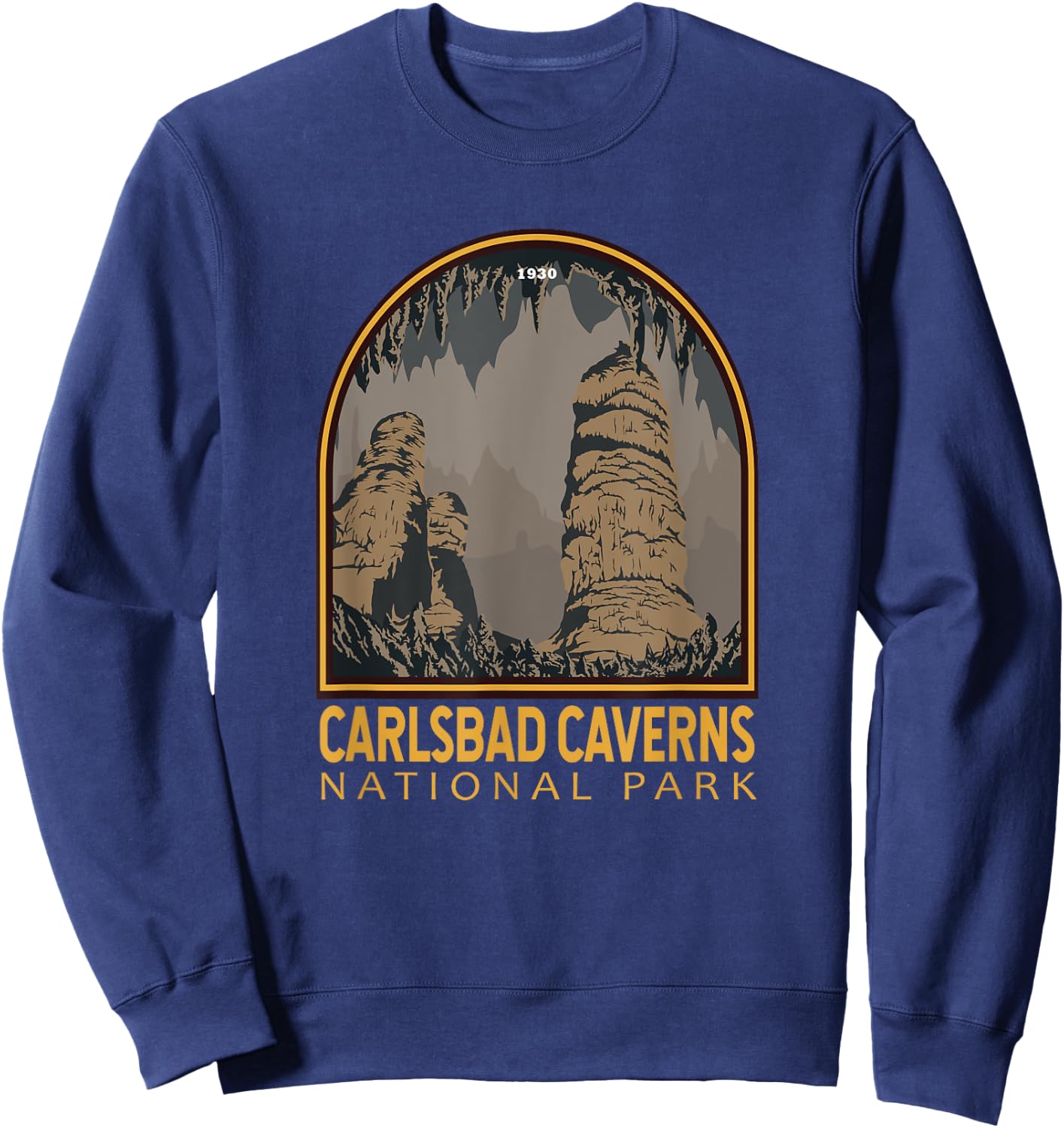 Carlsbad Caverns National Park Vintage Emblem Sweatshirt - Sweatshirt | Navy