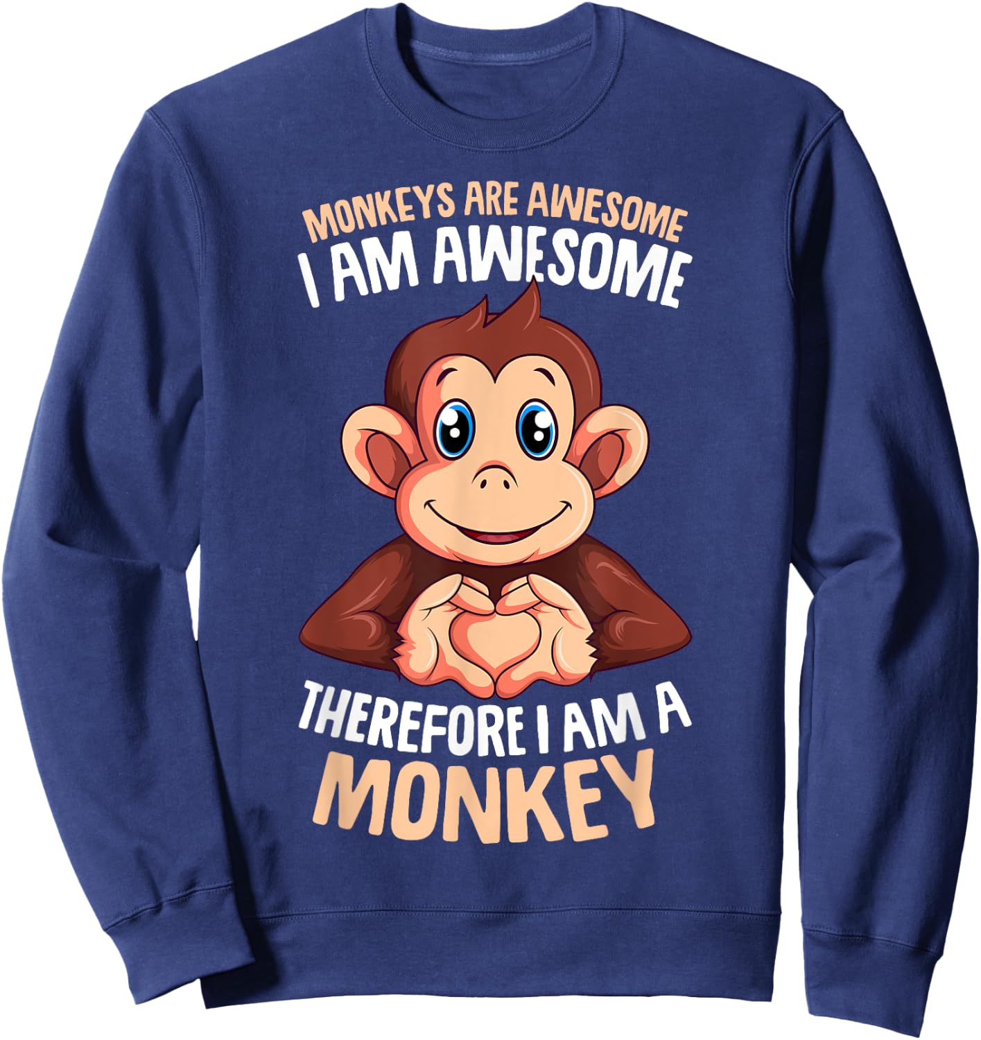 Monkeys Are Awesome Monkey Boys Girls Kids Sweatshirt - Sweatshirt | Navy