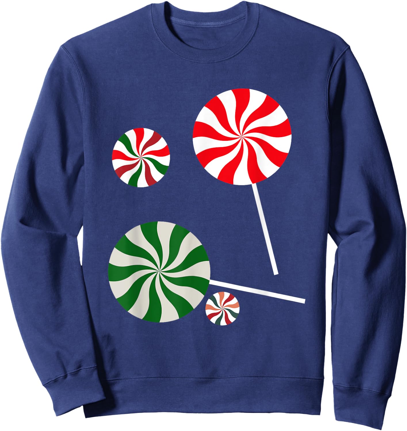 Christmas Peppermint Christmas Candy Sweatshirt - Sweatshirt | Navy