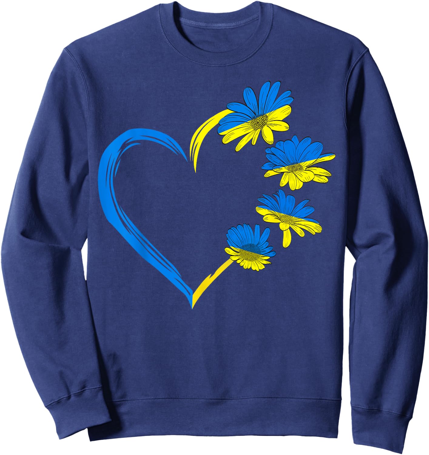 Ukraine Flag Sunflower Vintage Ukrainian Lovers Ukraine Sweatshirt - Sweatshirt | Navy