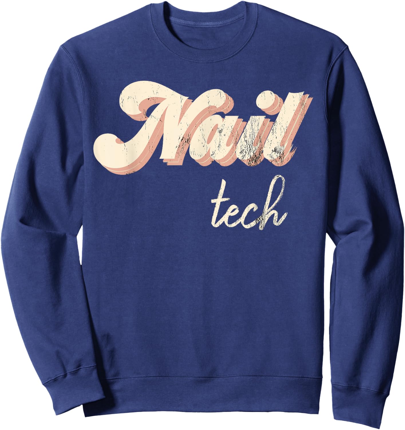 Vintage Nail Technician Retro Nail Hustler Nail Tech Sweatshirt - Sweatshirt | Navy
