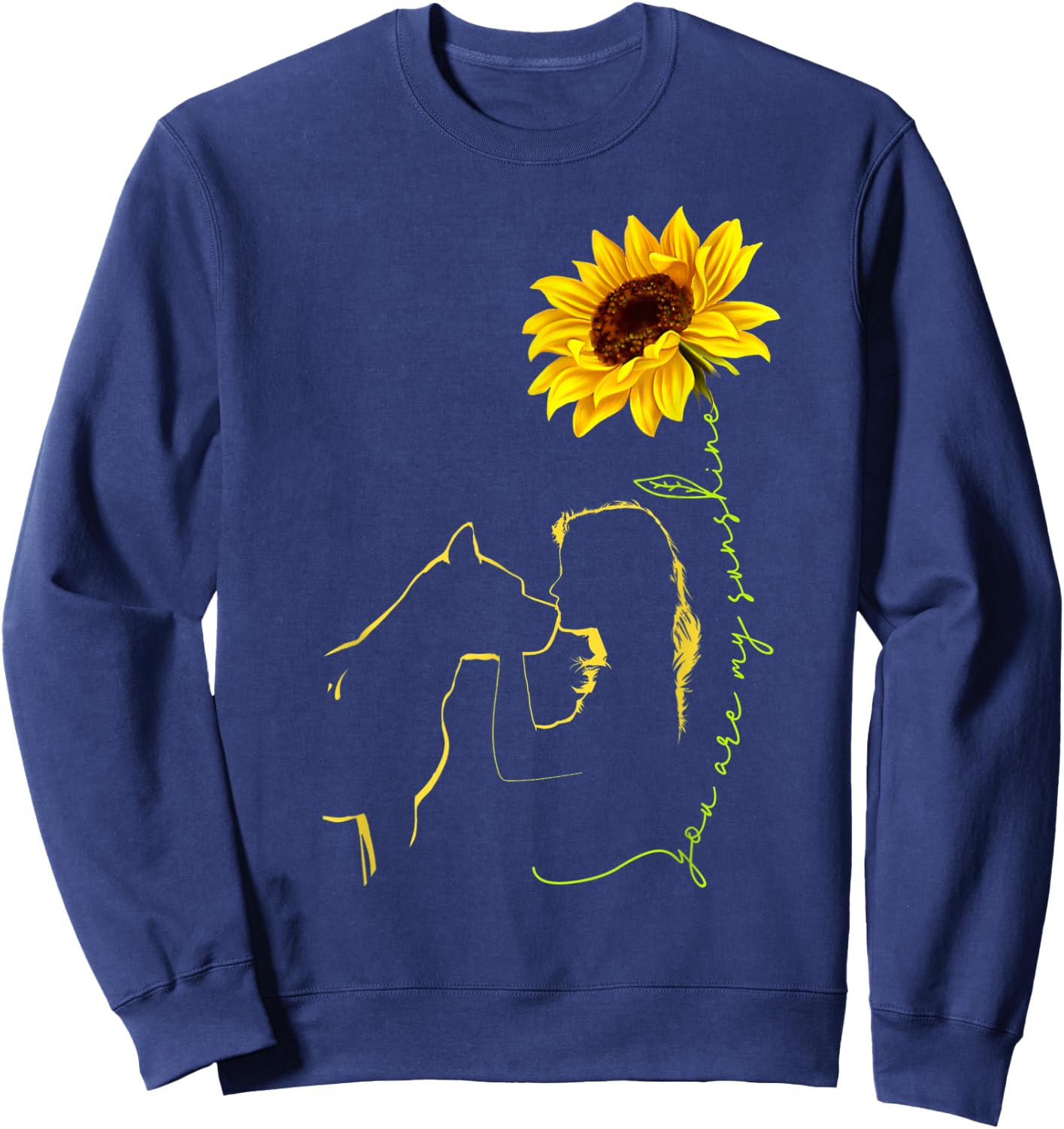 Pitbull Mom you're my sunshine sunflower pitbull dog lover Men Women Sweatshirt - Sweatshirt | Navy
