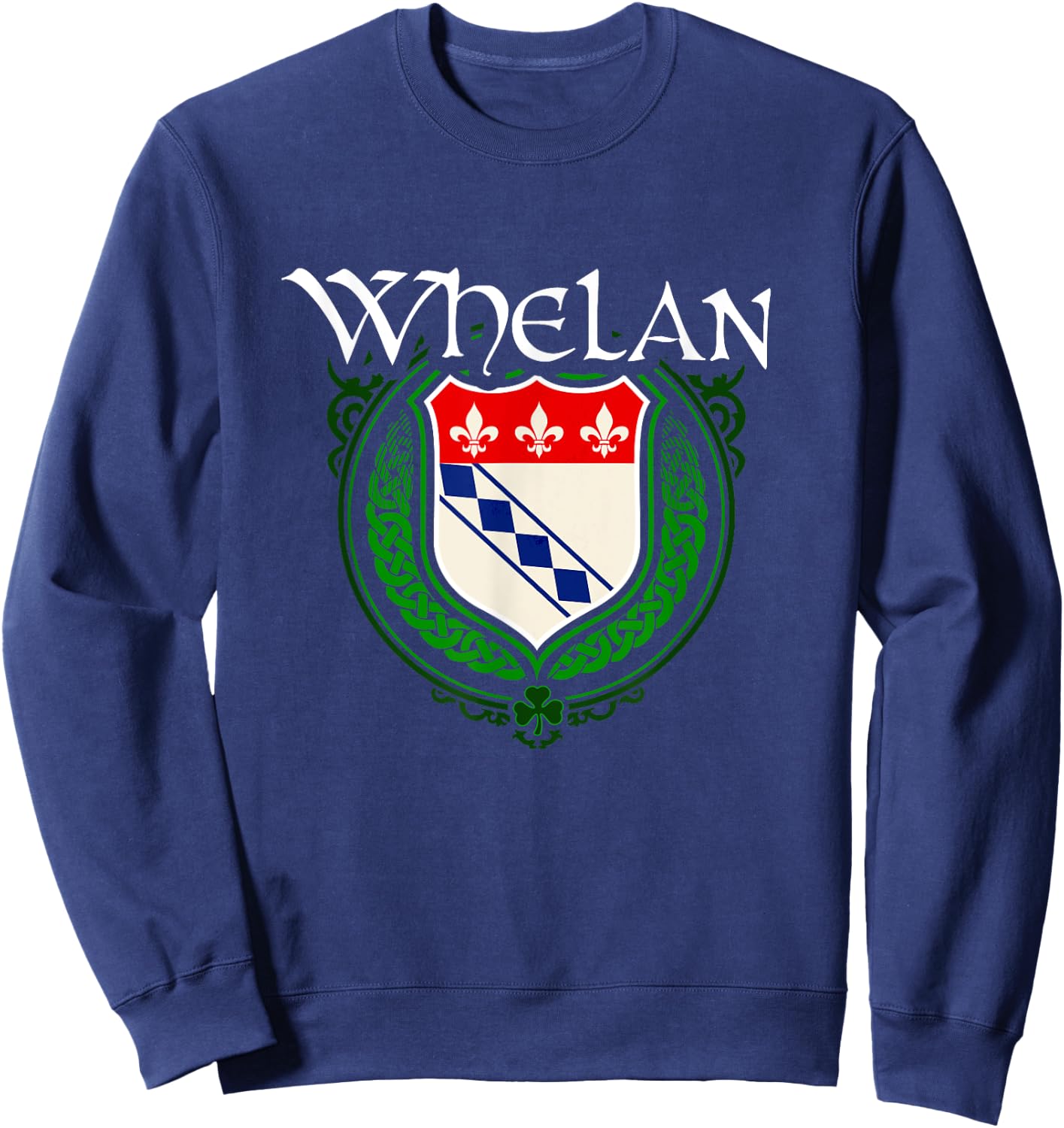 Whelan Surname Irish Clan Tartan Badge Ireland Sweatshirt - Sweatshirt | Navy