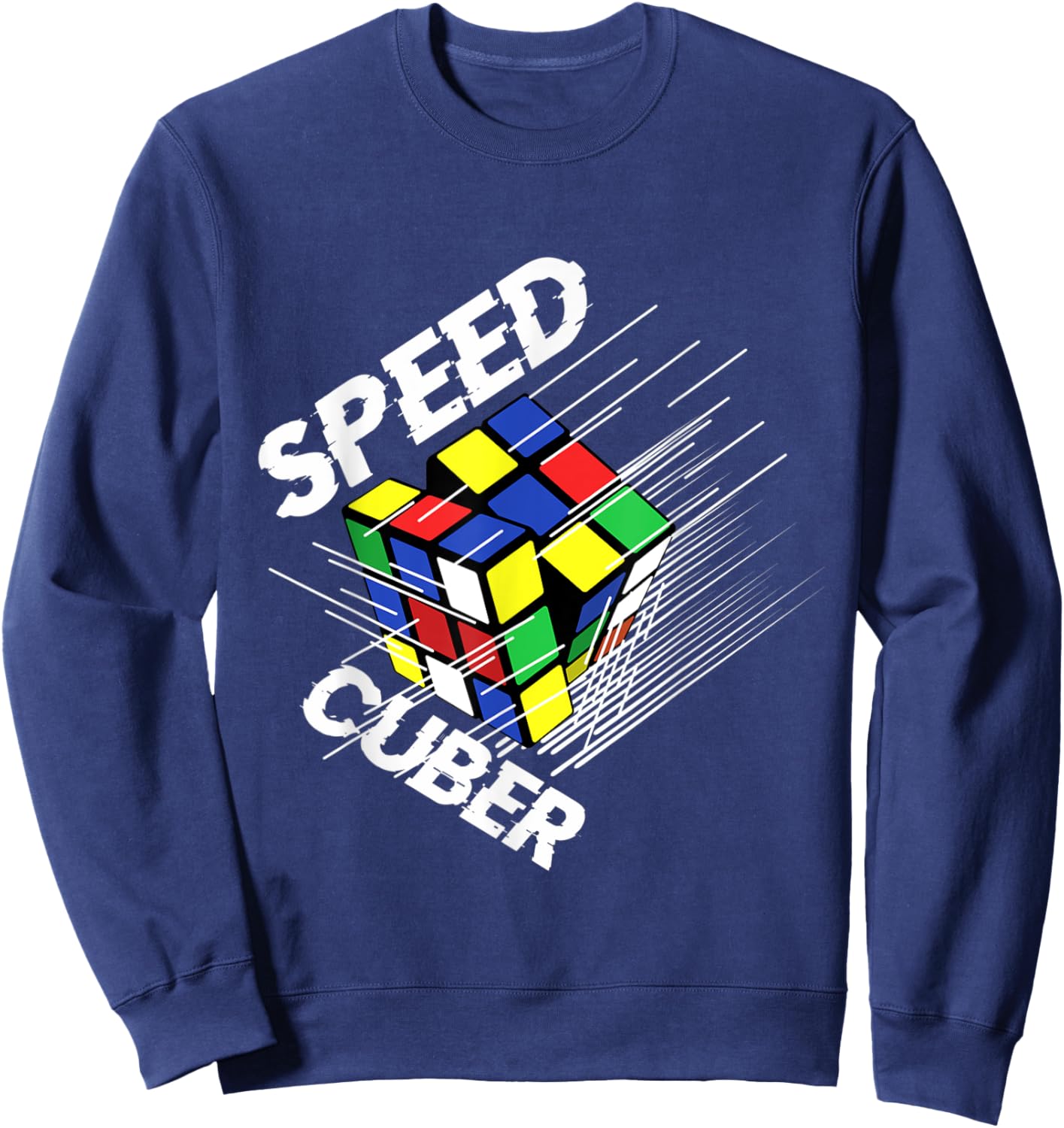 Speed Cubing Puzzle Cubing Cuber Lover Kids Boys Girls Adult Sweatshirt - Sweatshirt | Navy