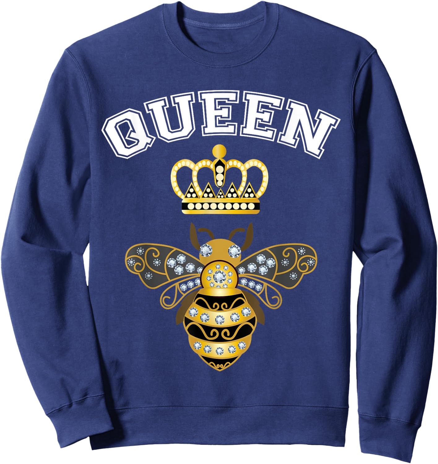 Queen Bee Crown Women Men Girls Honey Hive Beekeeping Bee Sweatshirt - Sweatshirt | Navy
