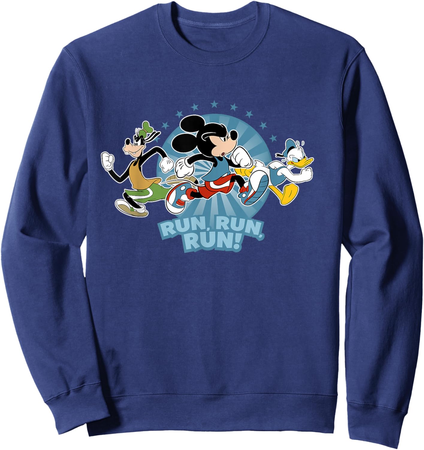 Disney Mickey Goofy and Donald Run Run Run! Marathon Running Sweatshirt - Sweatshirt | Navy