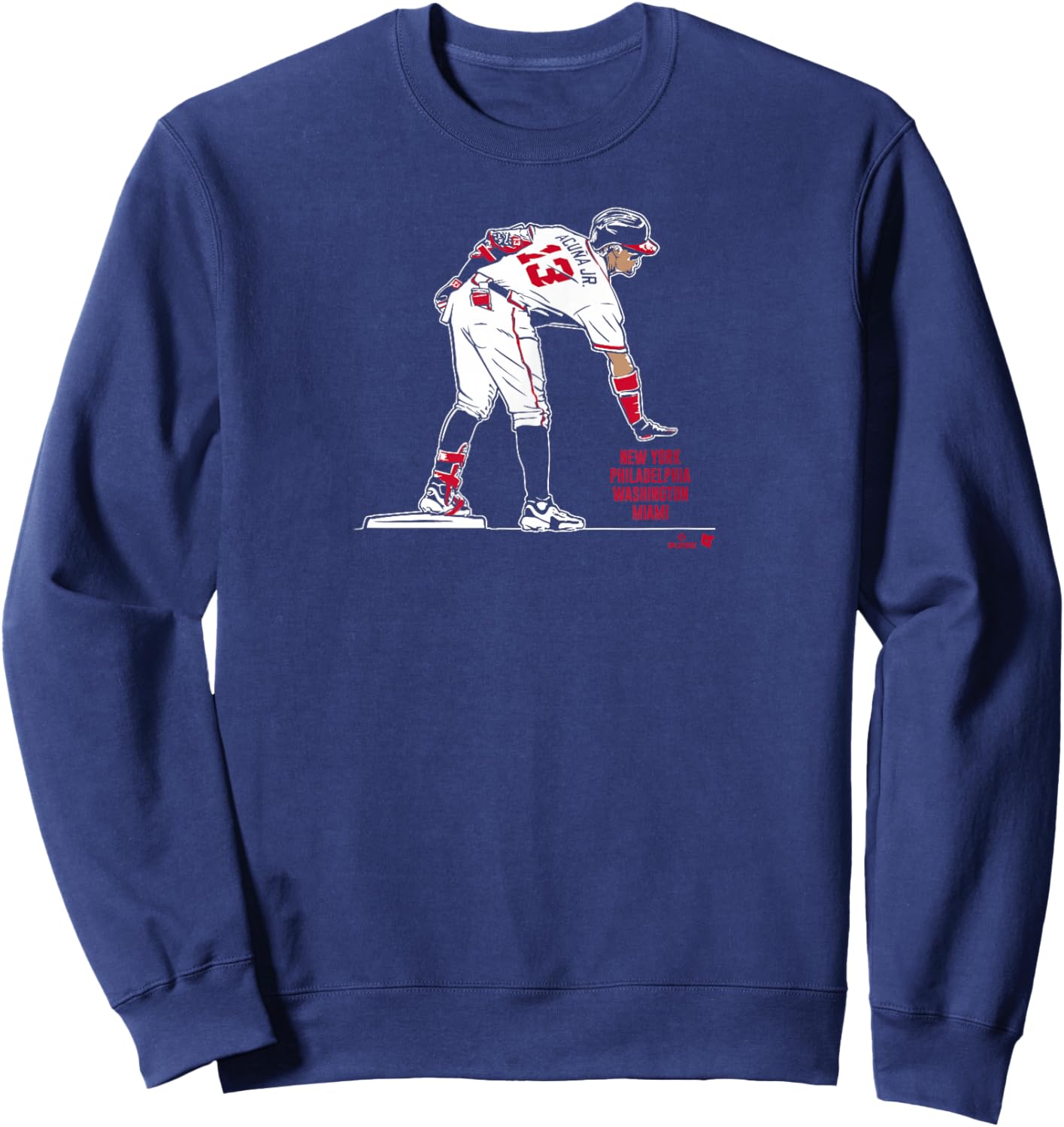 Ronald Acuña Jr. - Too Small - Atlanta Baseball Sweatshirt - Sweatshirt | Navy