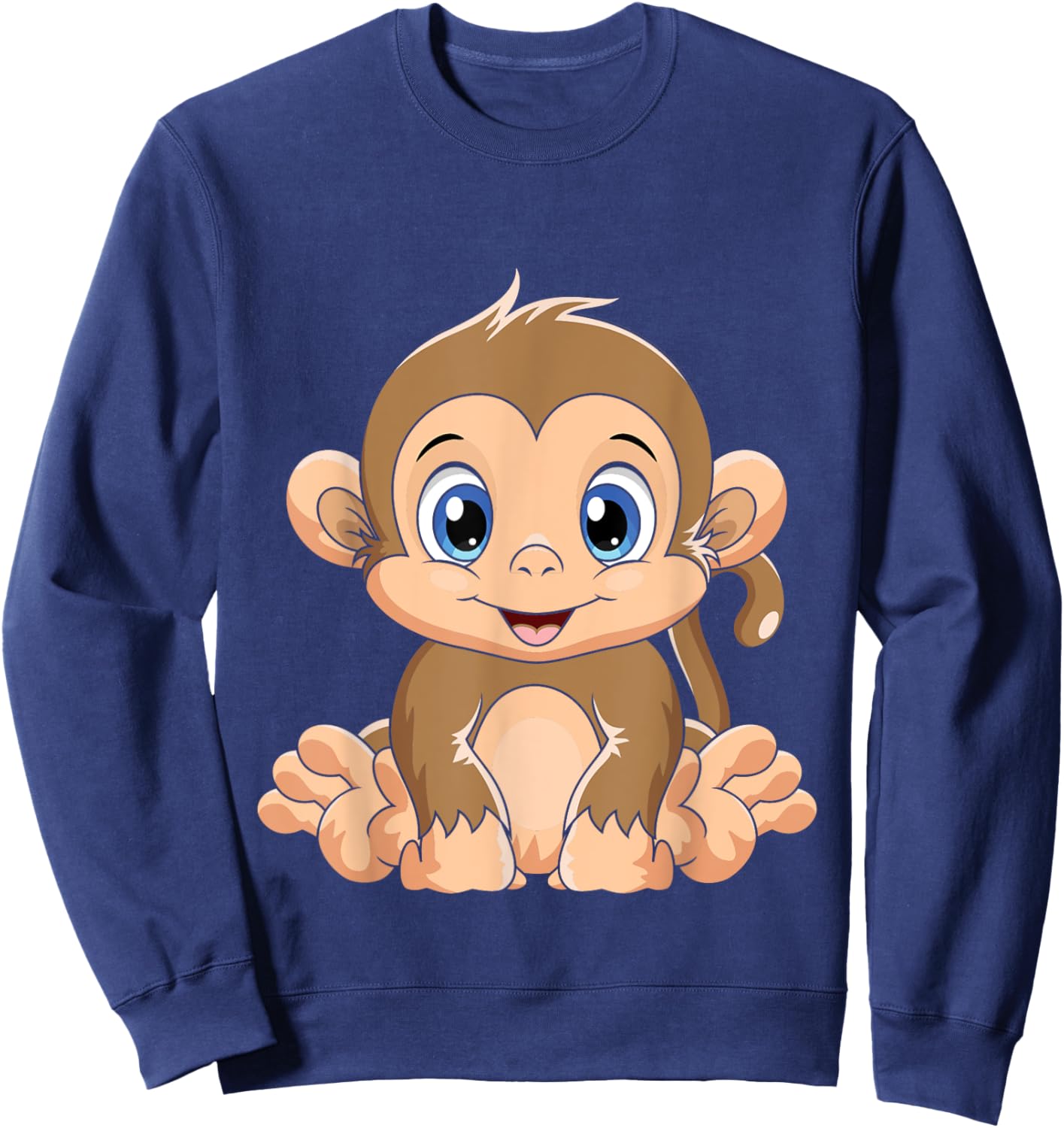 Cute Baby Monkey - Animal Lover Primate Zookeeper Zoology Sweatshirt - Sweatshirt | Navy