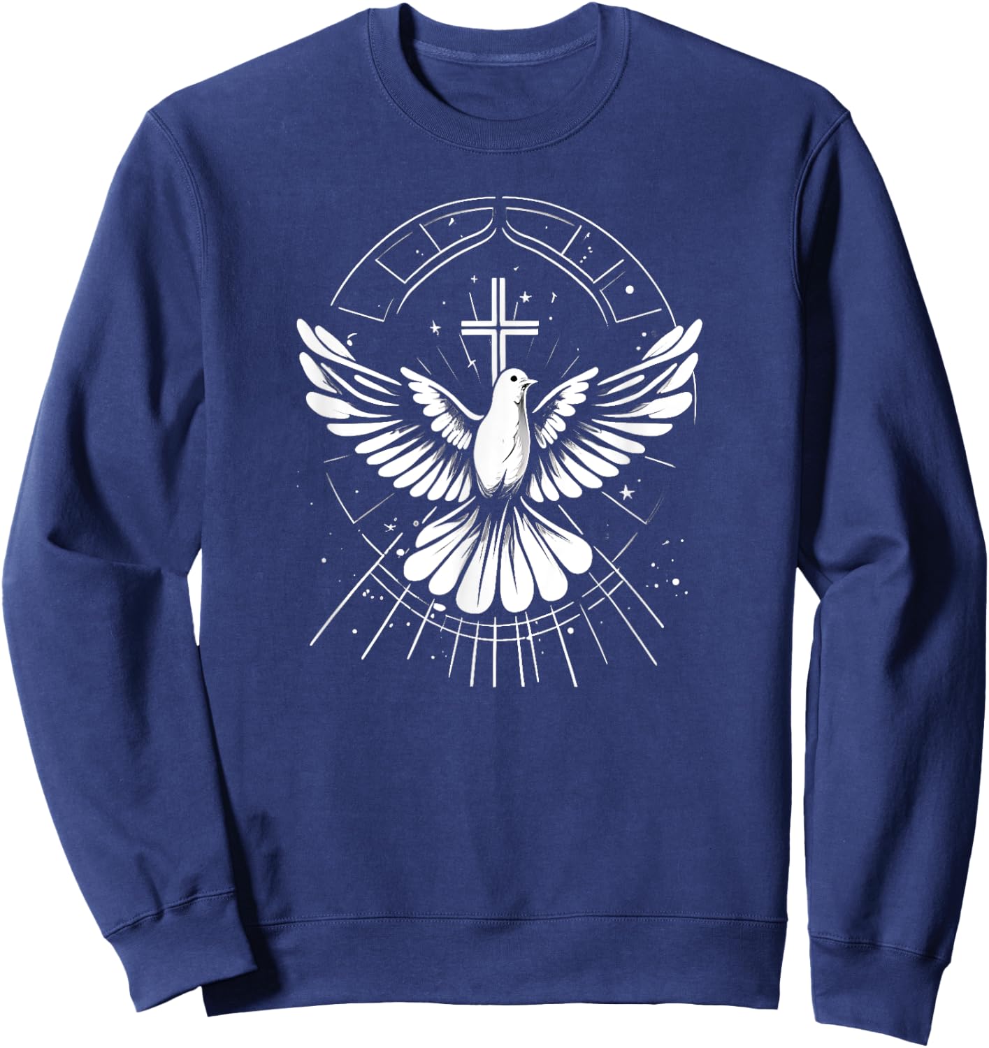 Holy Spirit Dove Praise Jesus Pentecost Sweatshirt - Sweatshirt | Navy