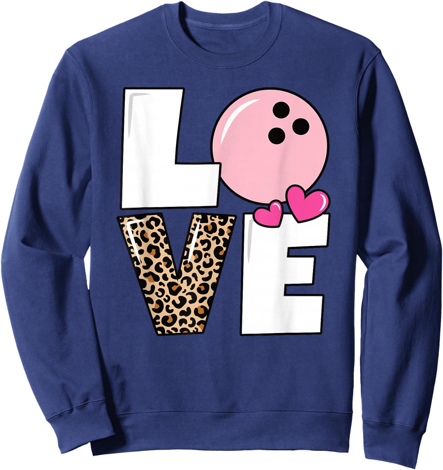 Cute Love Bowling Bowler Women Girls Bowling Sweatshirt - Sweatshirt | Navy