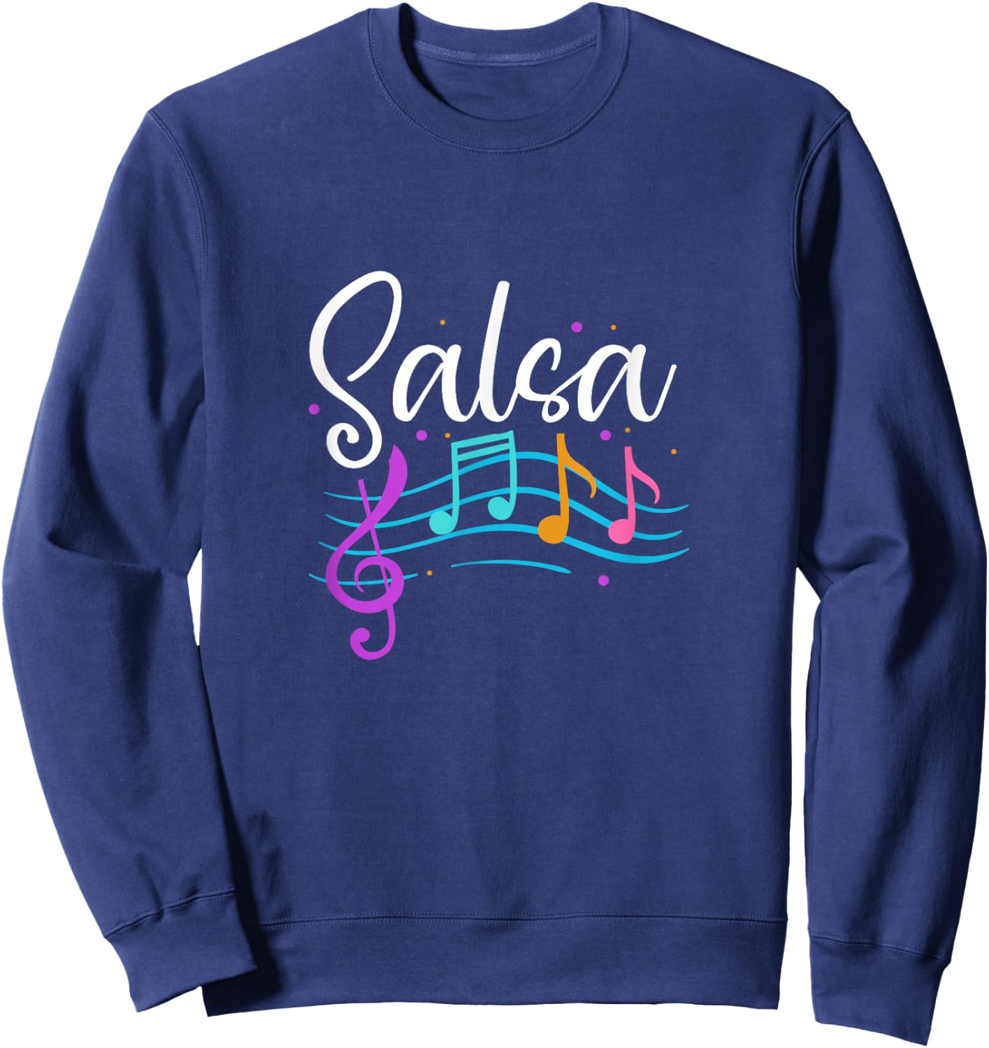 Salsa Musical Notes Latin Music Dance Sweatshirt - Sweatshirt | Navy