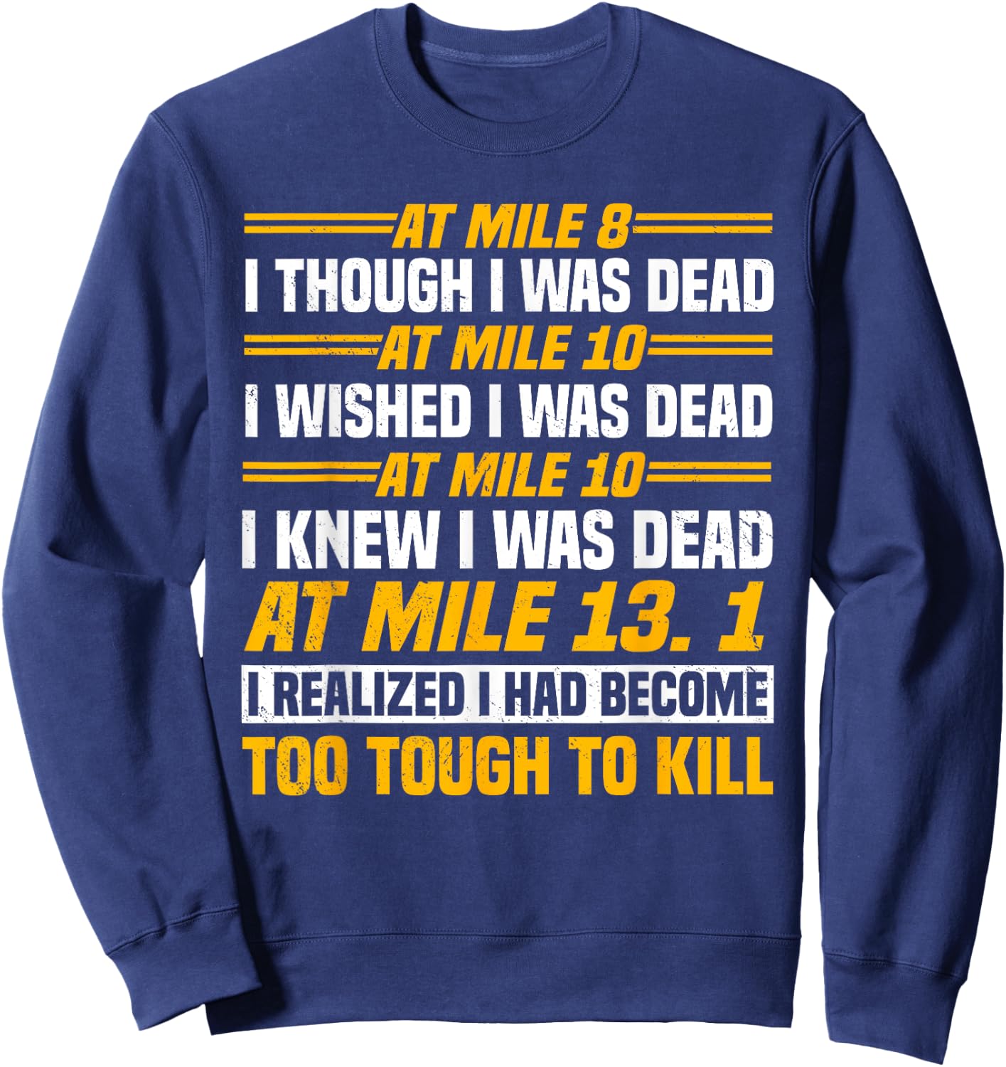 Marathoner Marathon Running Shoes Foot Race Runner Sweatshirt - Sweatshirt | Navy
