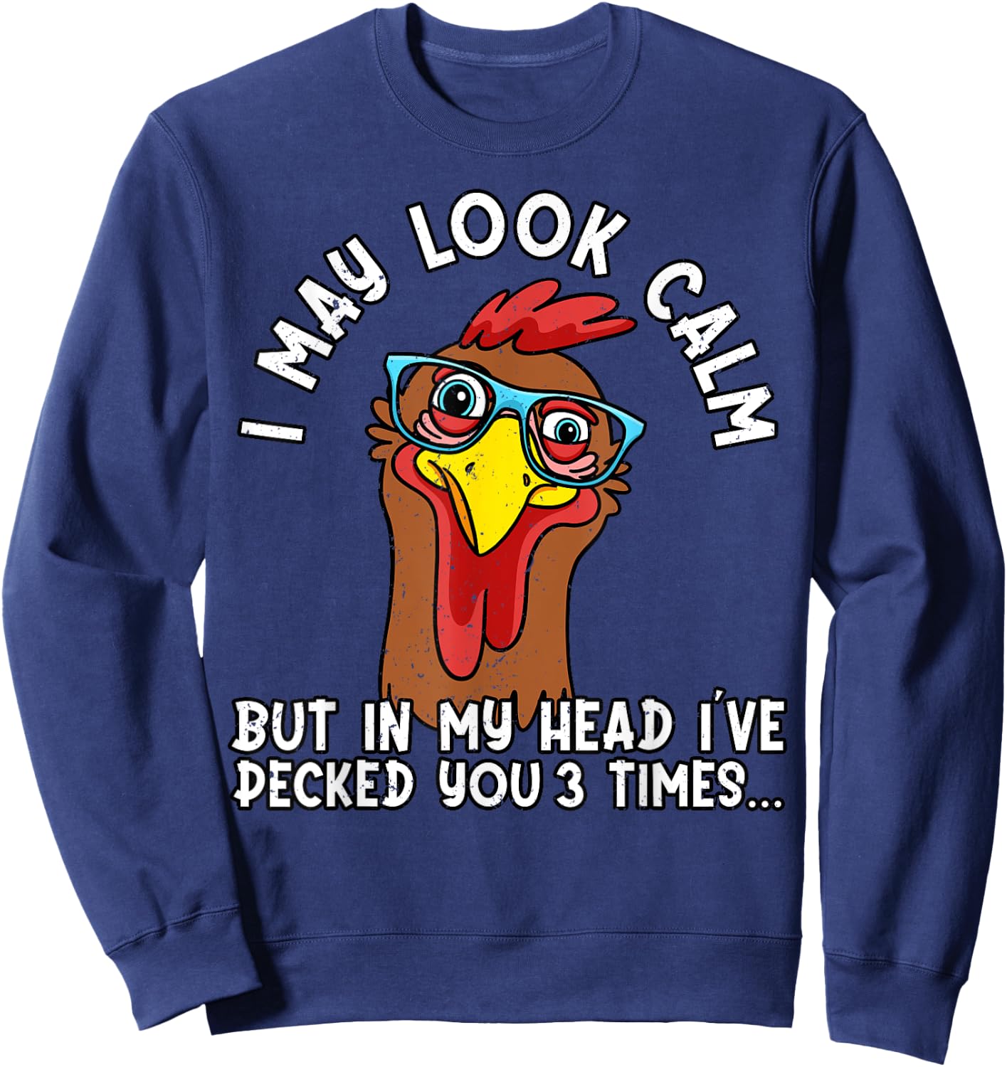 Funny Chicken, Funny Farmer, Chicken Mom, Farming, Chicken Sweatshirt - Sweatshirt | Navy