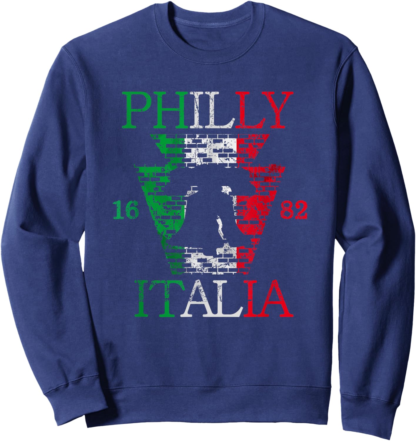 Philly Italian Flag Italia Liberty Bell South Philadelphia Sweatshirt - Sweatshirt | Navy