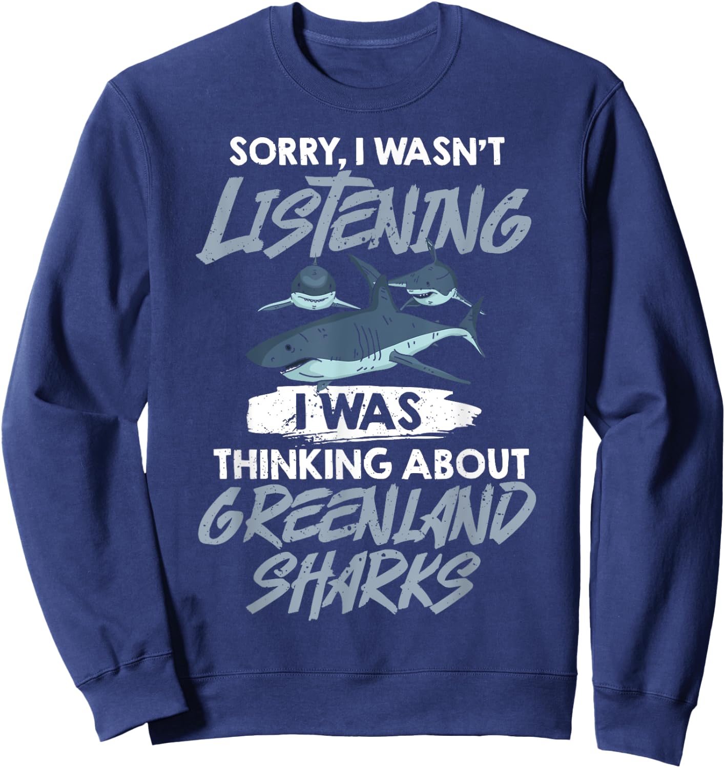 Greenland Shark Animal Tooth Funny Ocean Sweatshirt - Sweatshirt | Navy