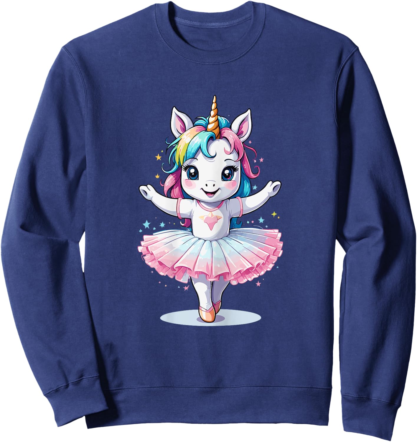 Cute Unique & Modern Unicorn Ballet & Ballerina Sweatshirt - Sweatshirt | Navy