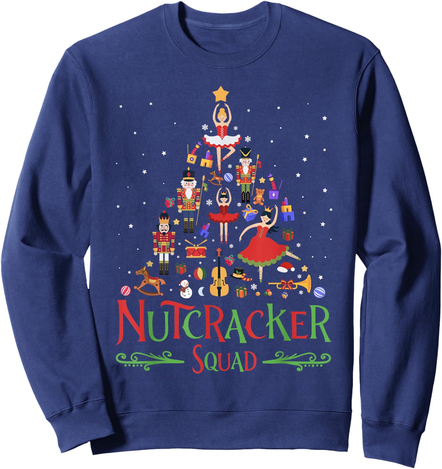 Nutcracker Tree Christmas Holiday Nutcracker Squad Ballet Sweatshirt - Sweatshirt | Navy