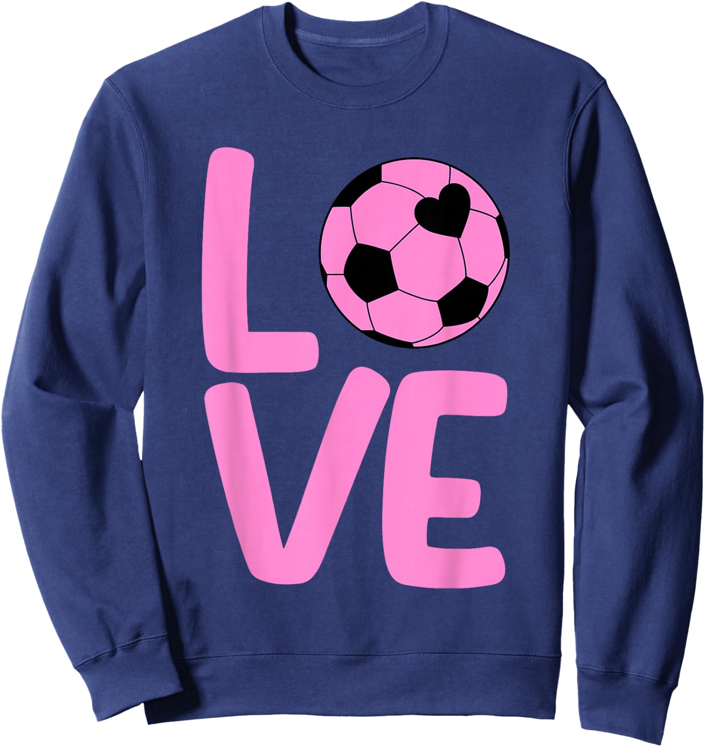 Cute Soccer Design Girls Team Sport Soccer Player Sweatshirt - Sweatshirt | Navy