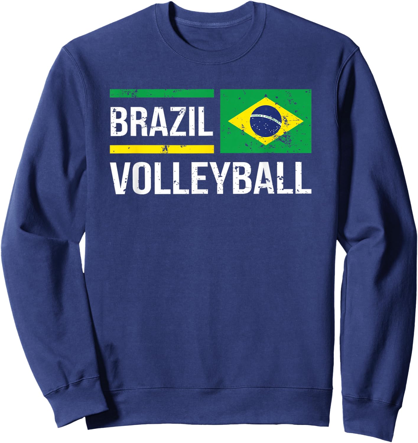 Brazil Volleyball Brasil Flag Supporter Pride Sport Sweatshirt - Sweatshirt | Navy