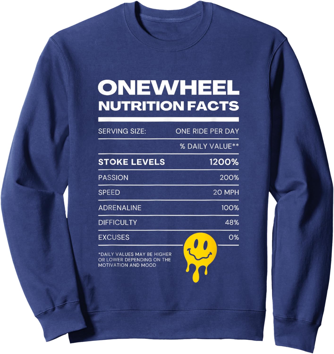 Onewheel Nutritional Value Stoke One Wheel Sweatshirt - Sweatshirt | Navy