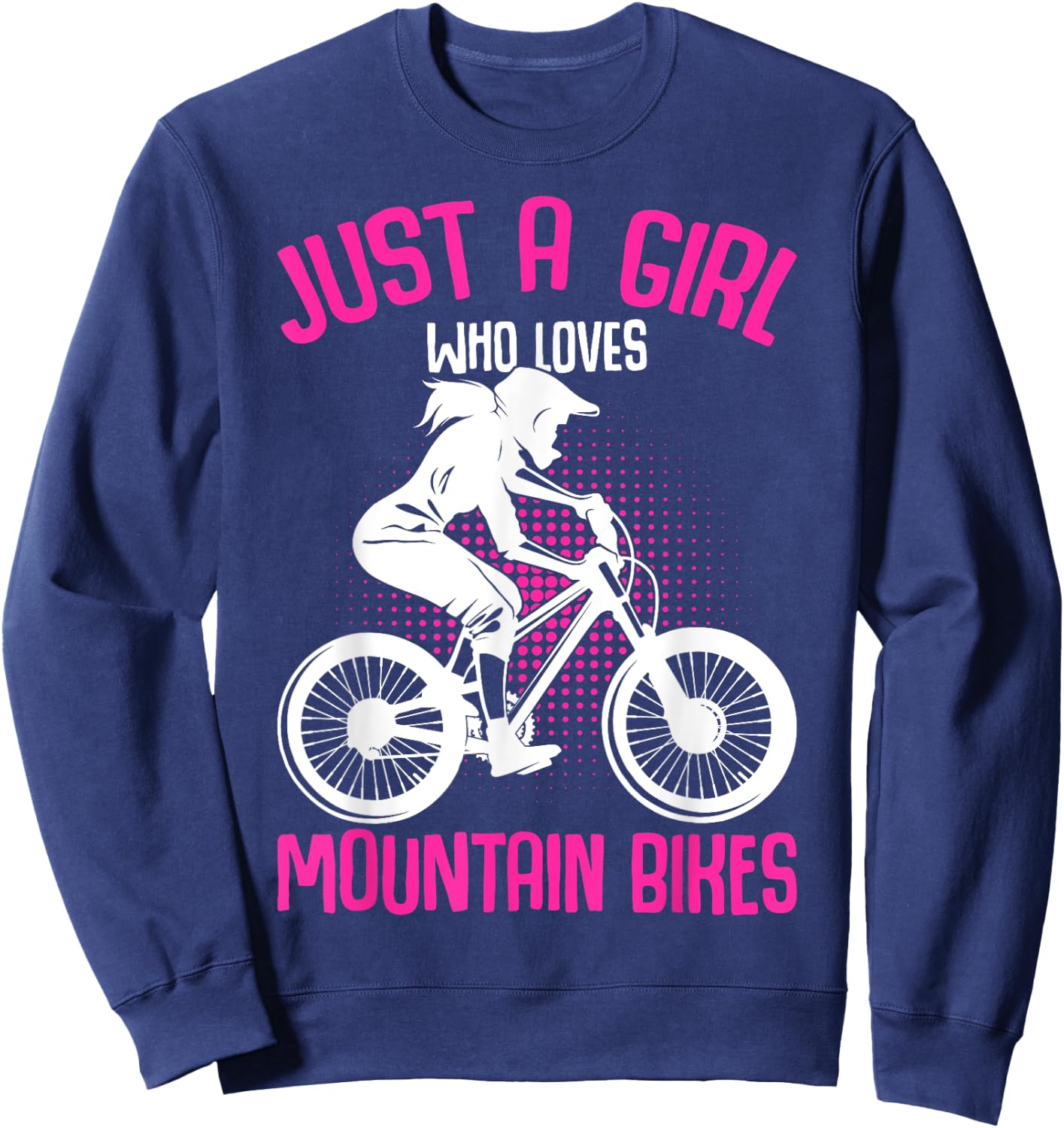 Just A Girl Who Loves Mountain Bike MTB Downhill Biker Kids Sweatshirt - Sweatshirt | Navy