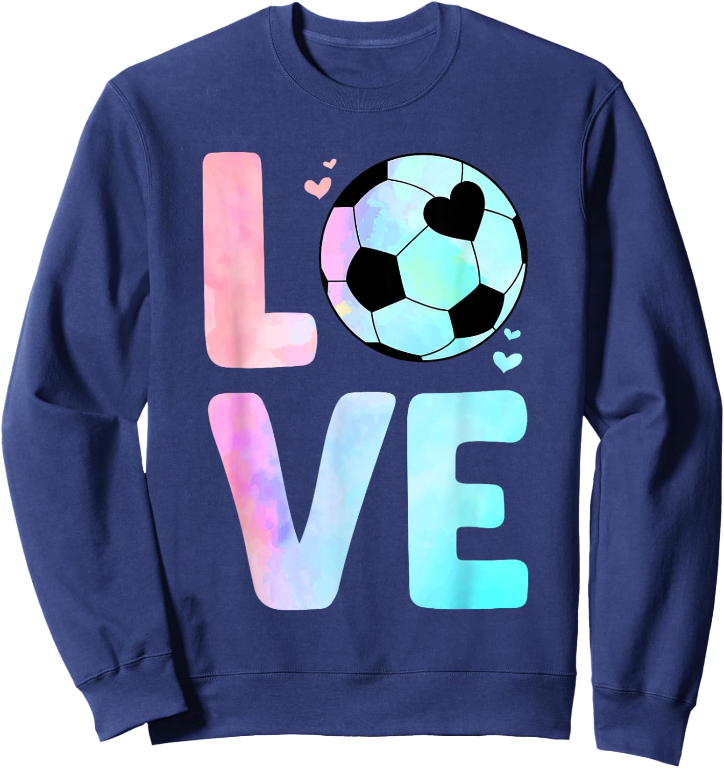 Cool Soccer Art Girls Toddler Themed Soccer Player Sweatshirt - Sweatshirt | Navy