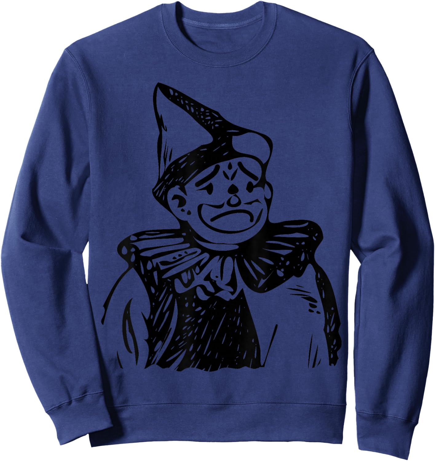 Sad Clown Court Jester Sweatshirt - Sweatshirt | Navy
