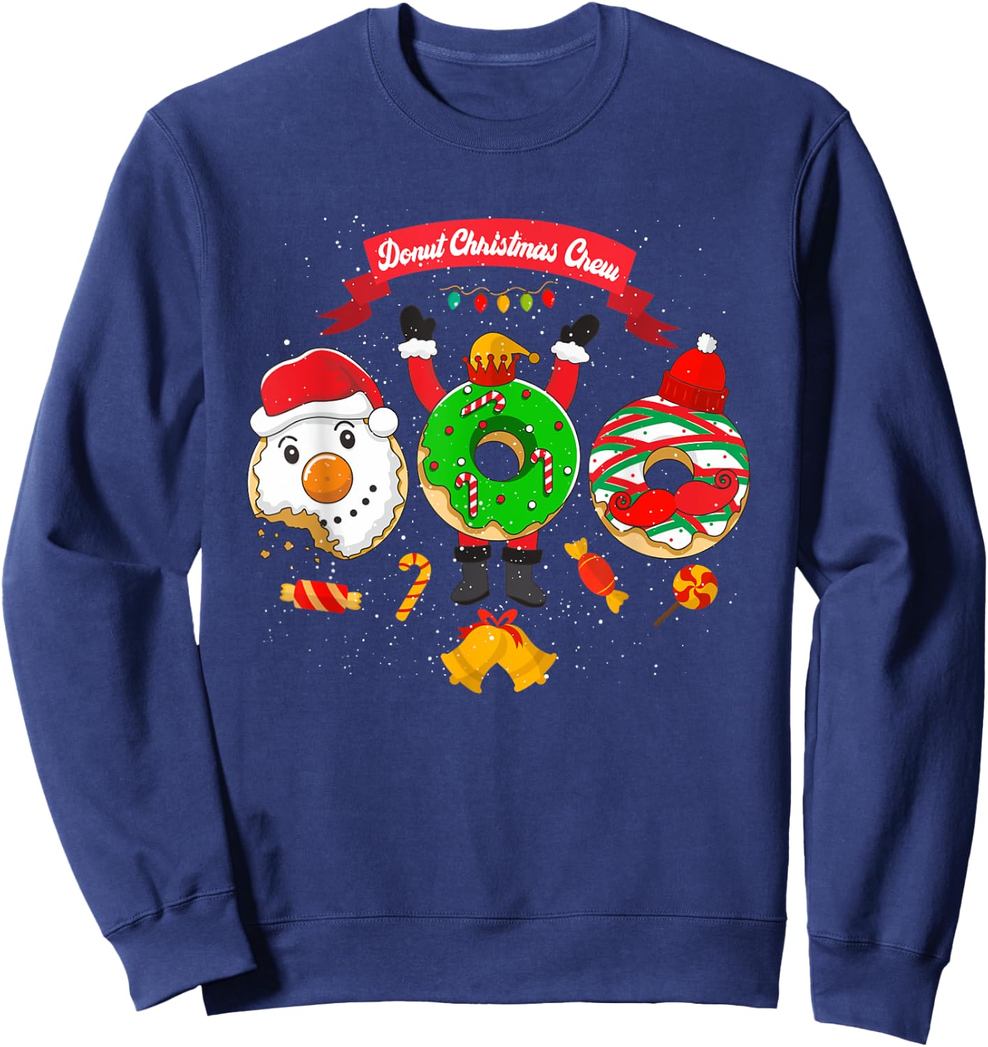 Donut Christmas Squad Pastry Chef Holiday Baking Donuts Sweatshirt - Sweatshirt | Navy
