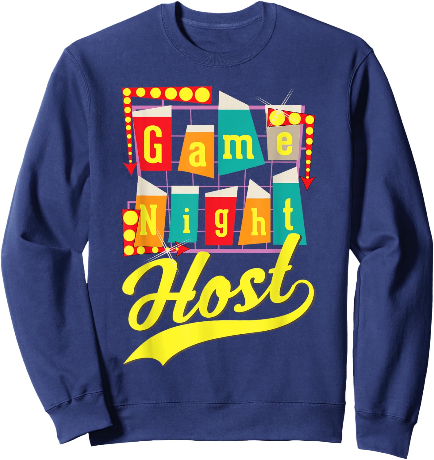 Game Night Host Family Board Game Trivia Night Sweatshirt - Sweatshirt | Navy