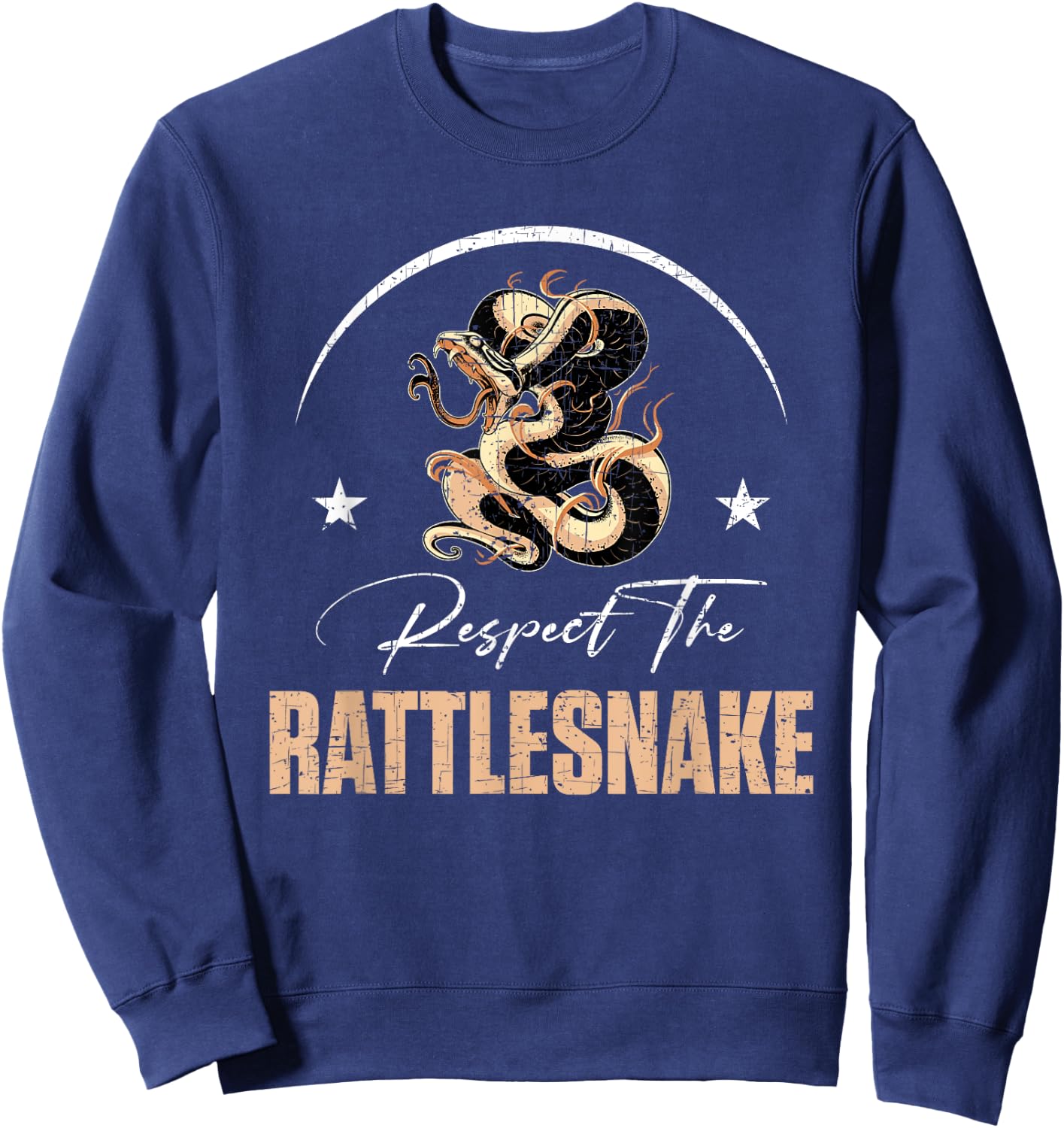 Respect The Rattlesnake Apparel | Funny Rattlesnake Hunting Sweatshirt - Sweatshirt | Navy