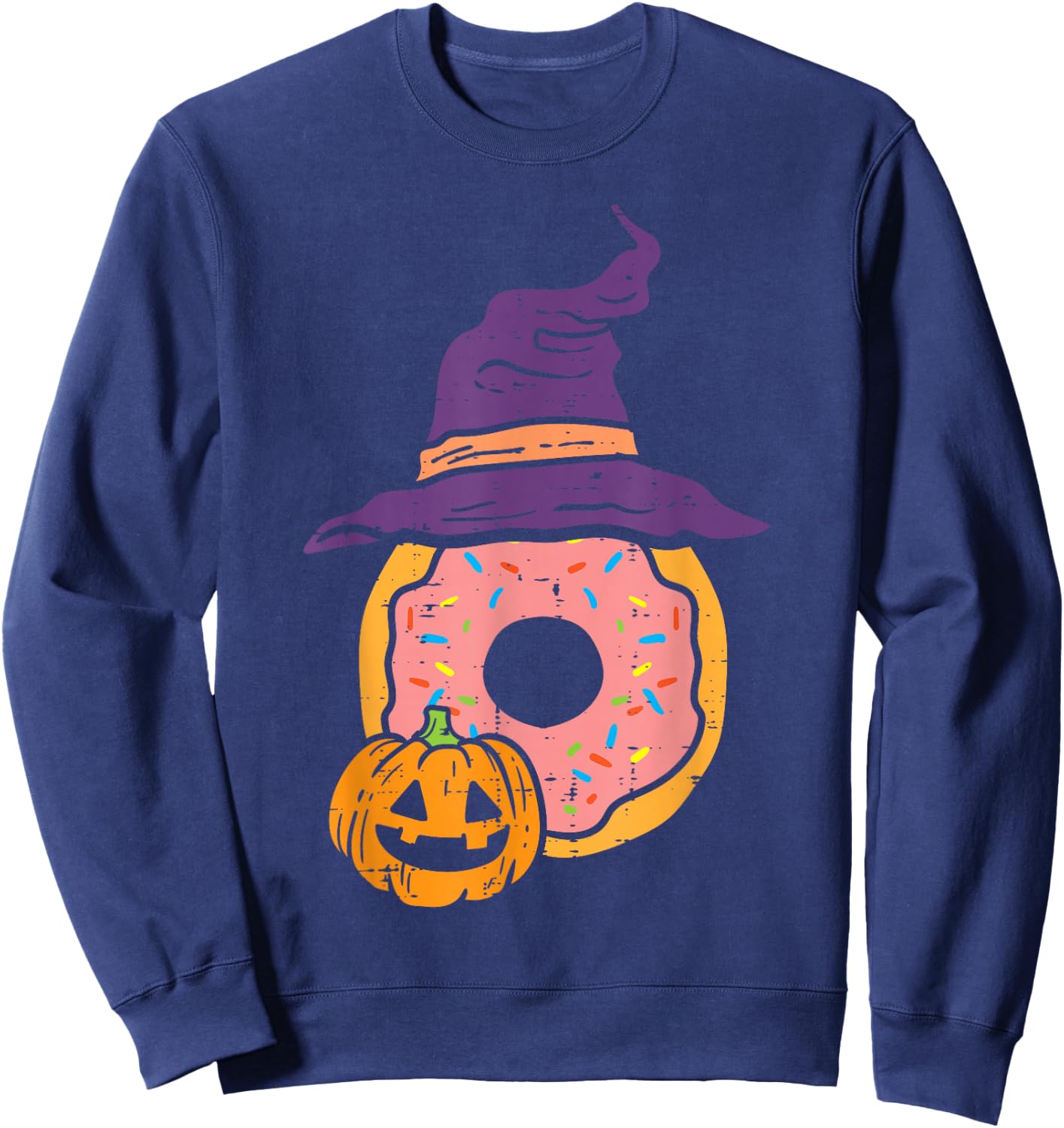 Halloween Donut Cute Food Costume Pastry Chef Men Women Kids Sweatshirt - Sweatshirt | Navy