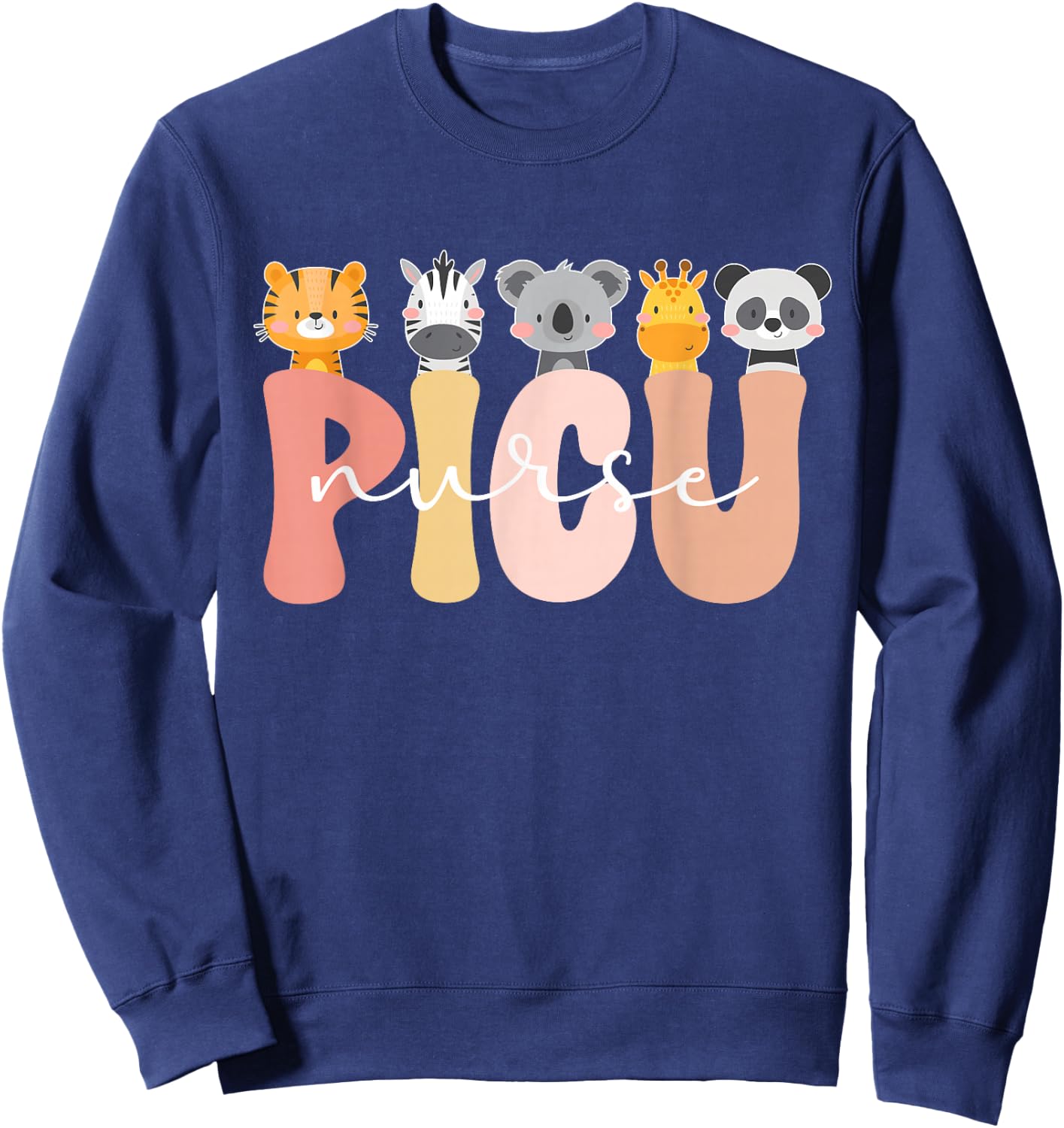 Cute PICU Nurse Pediatric Intensive Care Unit Sweatshirt - Sweatshirt | Navy