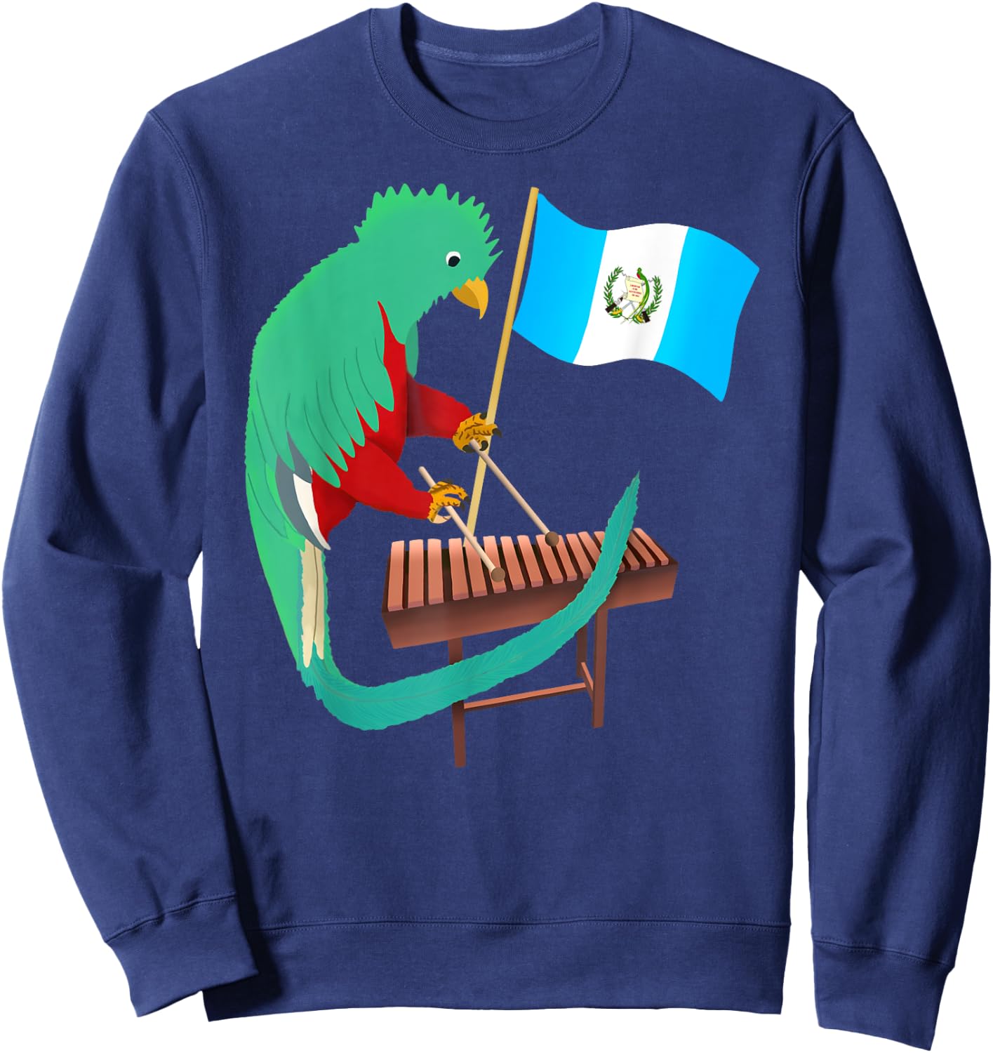Guatemala Quetzal Chapin Antigua Guate Flag Tikal Marimba Sweatshirt - Sweatshirt | Navy