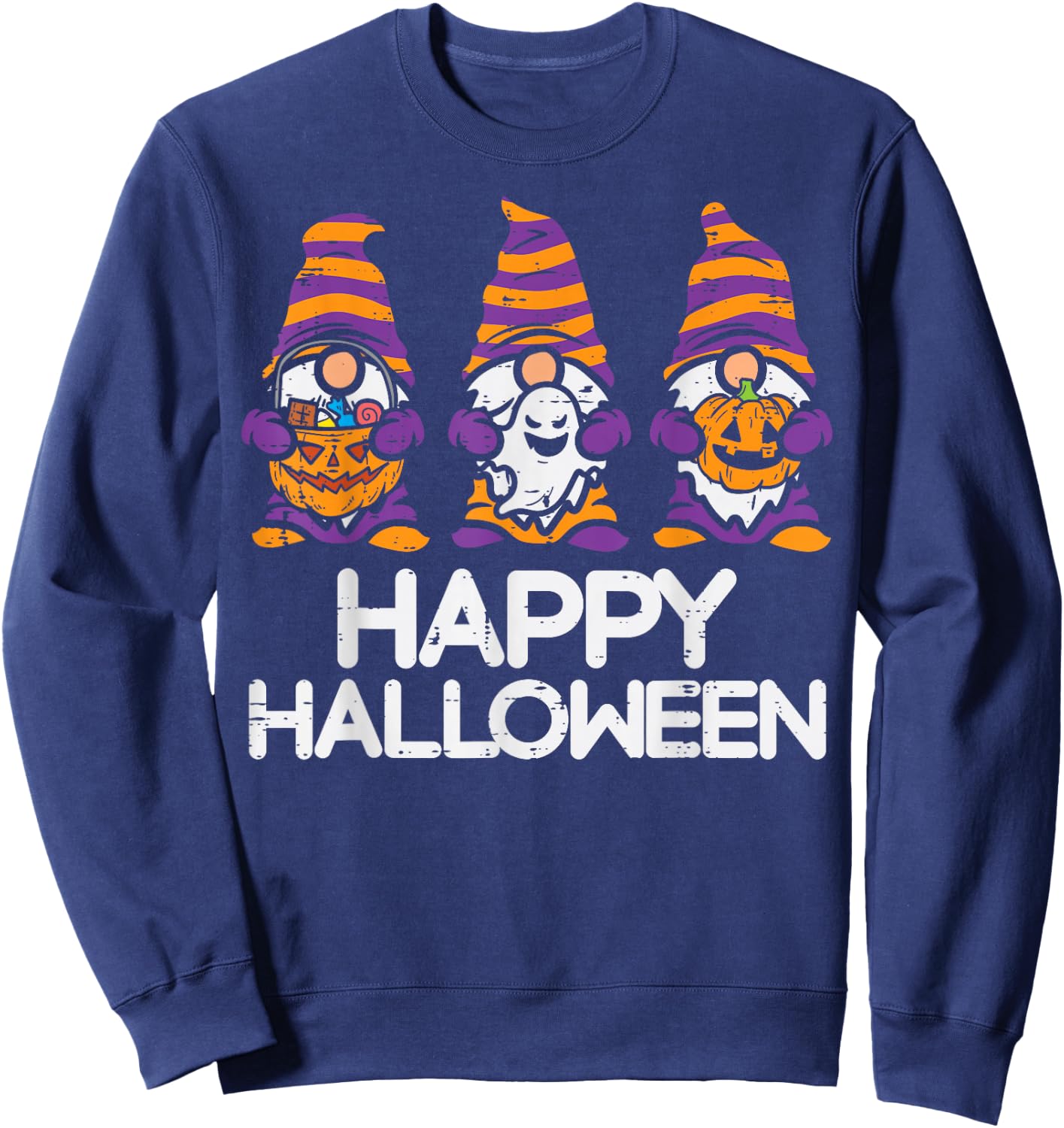 Nordic Gnomes Happy Halloween Costume Garden Men Women Kids Sweatshirt - Sweatshirt | Navy
